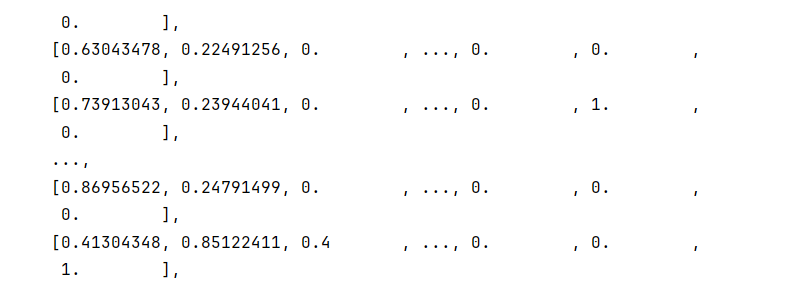 normalised X_train data 