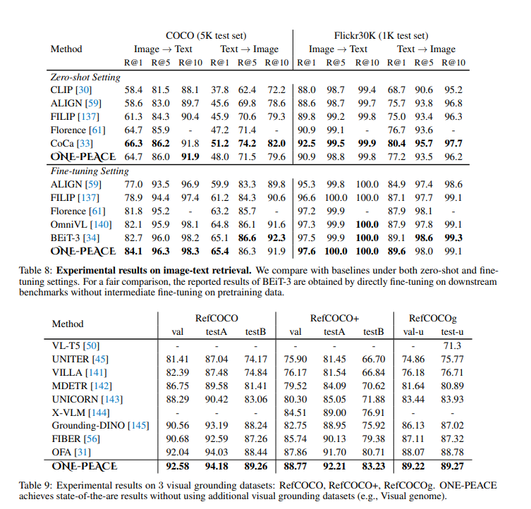 ONE-PEACE AI Model Performance